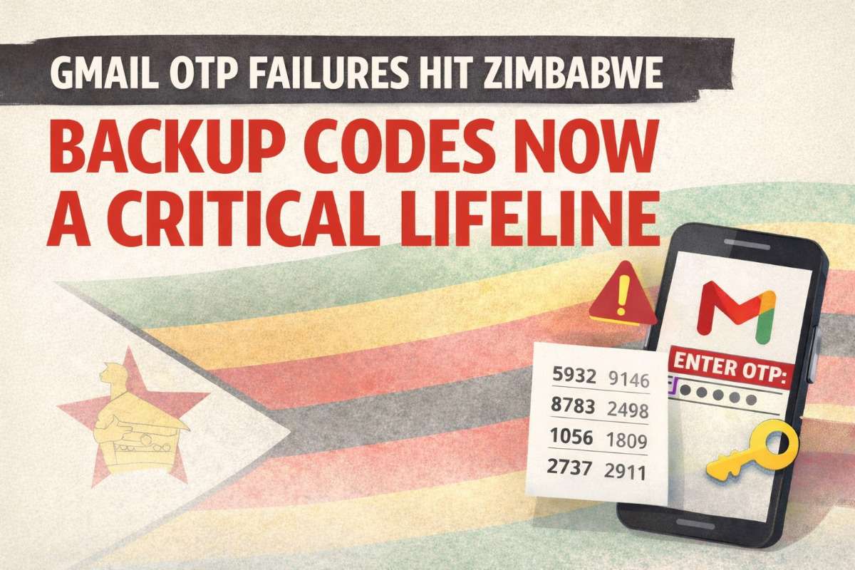Gmail OTP Failures Hit Zimbabwe - Backup Codes Now a Critical Lifeline